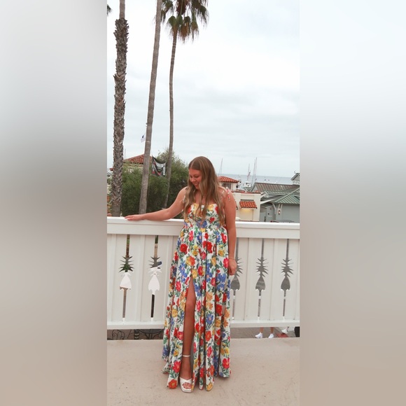 Show Me Your Mumu Juliet Maxi in Charm Peony White Taffeta size Large - Picture 14 of 14